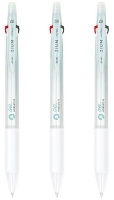 자바펜 지움3겔 지워지는 볼펜 0.5mm, 민트, 3개