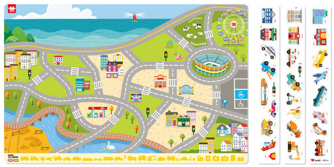 아리아띠 붙이고 익히고 우리동네 ver 2 자석학습보드 27p, 혼합색상, 1개