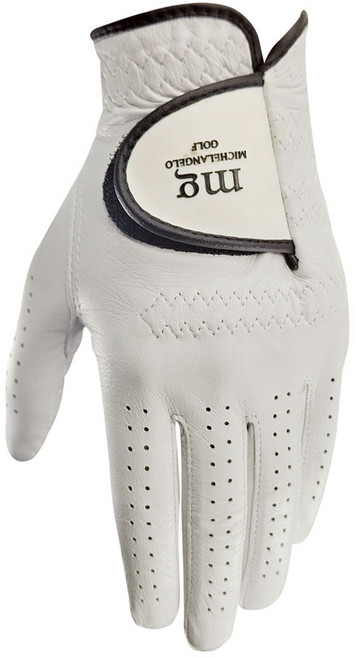 미켈란젤로 남성용 태키 올양피 골프장갑 왼손착용 TA301, 화이트, 1개