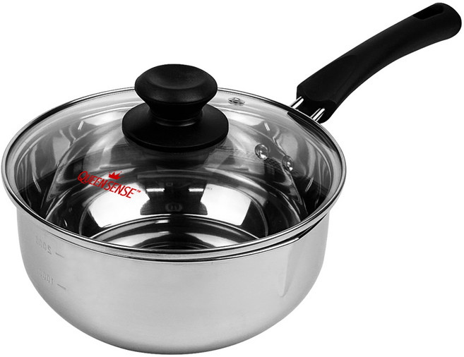 퀸센스 인덕션 스테인레스 라면 편수냄비, 18cm, 혼합색상, 1개