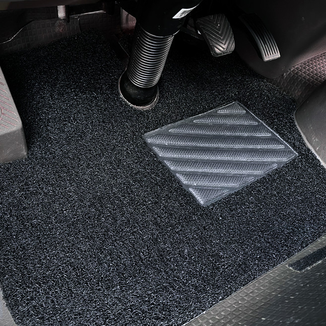 포시즌카매트 자동차 프리미엄 코일카매트 확장형 2p, 기아 봉고 (프런티어 모델 제외) 1980년~, 블랙