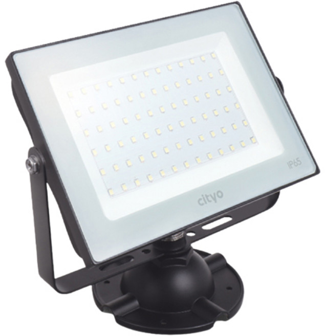 씨티오 LED 흑색 사각투광기 50W 주광색 노출형, 1개