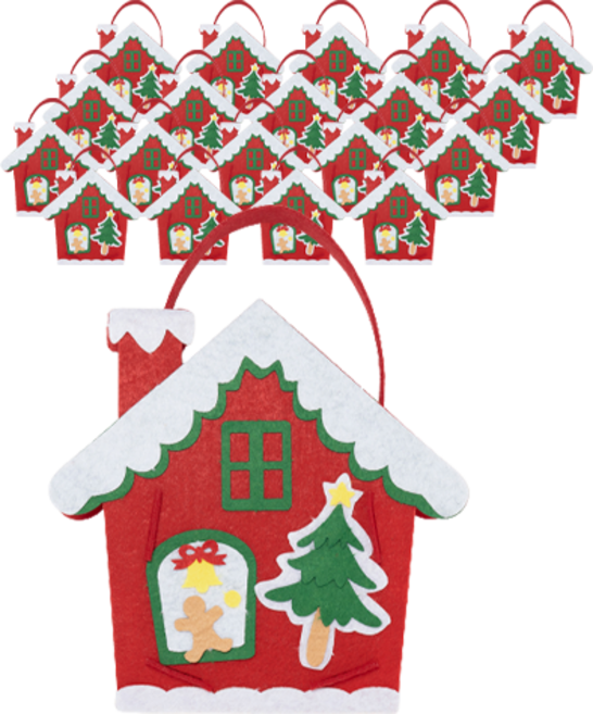 민화샵 크리스마스 펠트 미니가방 만들기 XDOFB040, 집(XDOFB0405), 20세트