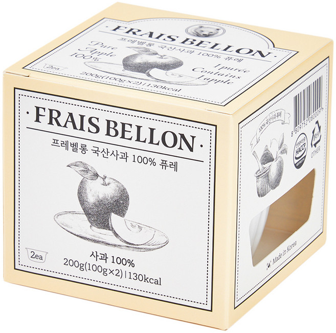 프레벨롱 국산 과일퓨레, 사과, 200g, 1개