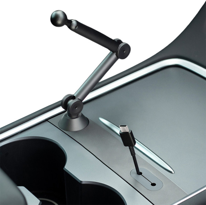 테슬라 모델 3 Y 차량용 팔걸이서랍 휴대폰 거치대, 1개, 짙은은회색