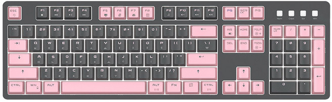 마이크로닉스 WIZMAX 4세대 PBT 유선 일반형 키보드, 애쉬핑크, W101P, 제조사축
