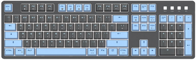 마이크로닉스 WIZMAX 4세대 PBT 유선 일반형 키보드, 스카이블루, W101P, 광축