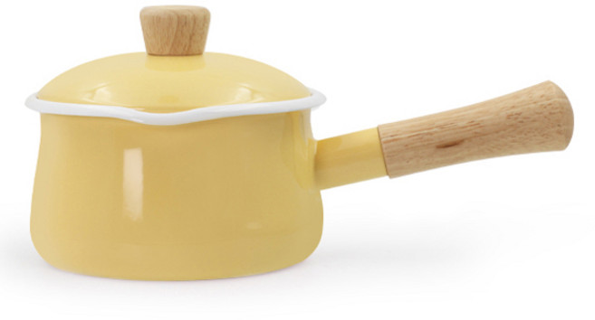 에지리 쿠킹웨어 인덕션 샤틴시리즈 꼬꼬떼 15cm 편수냄비, 크림옐로우, 1개