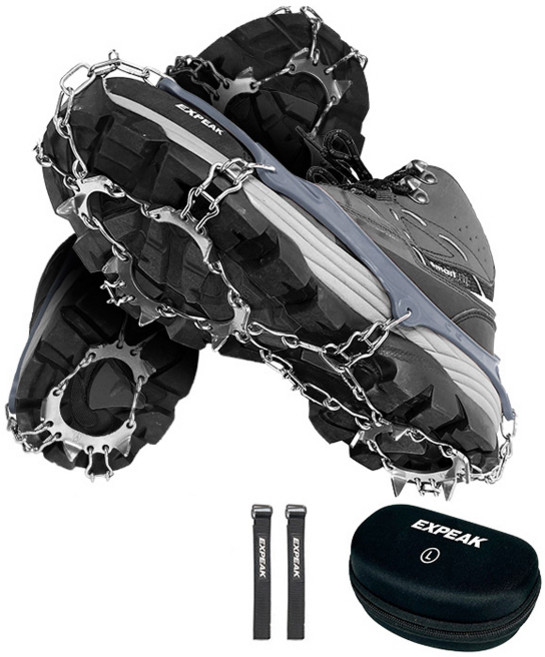 엑스피크 툰드라 13P 스텐아이젠 양발착용 + 하드케이스 세트, 그레이(아이젠)