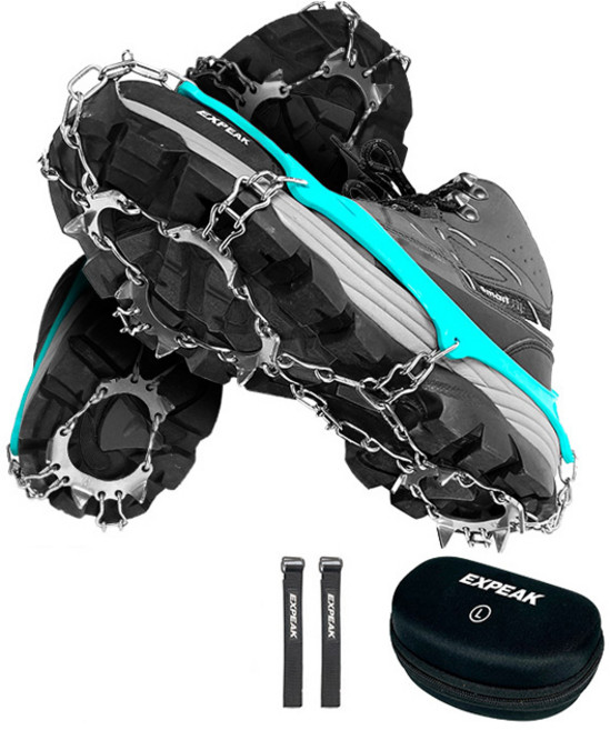 엑스피크 툰드라 13P 스텐아이젠 양발착용 + 하드케이스 세트, 민트(아이젠)