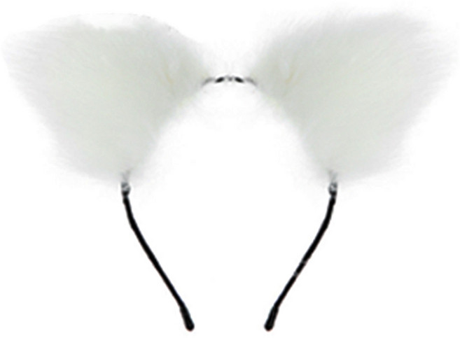 미미파티 고양이 파티 코스프레 머리띠, 플러피캣 화이트, 1개