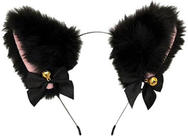 미미파티 고양이 파티 코스프레 머리띠, 캣리본 블랙, 1개