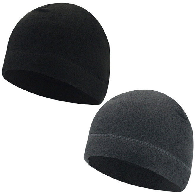 에이빅 히트기어 아웃도어 방한용 기모 비니 2p, 블랙 + 그레이