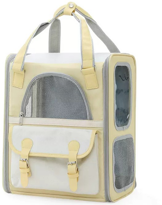 코믈리 고양이 대용량 이동 백팩, 노란, 1개