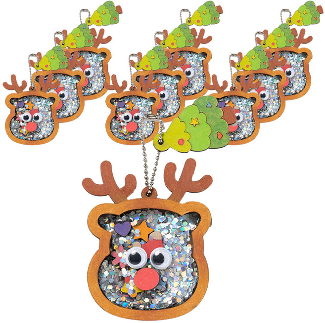 민화샵 크리스마스 홀로그램 비즈 쉐이커 만들기 세트 S230114B, 루돌프, 10세트