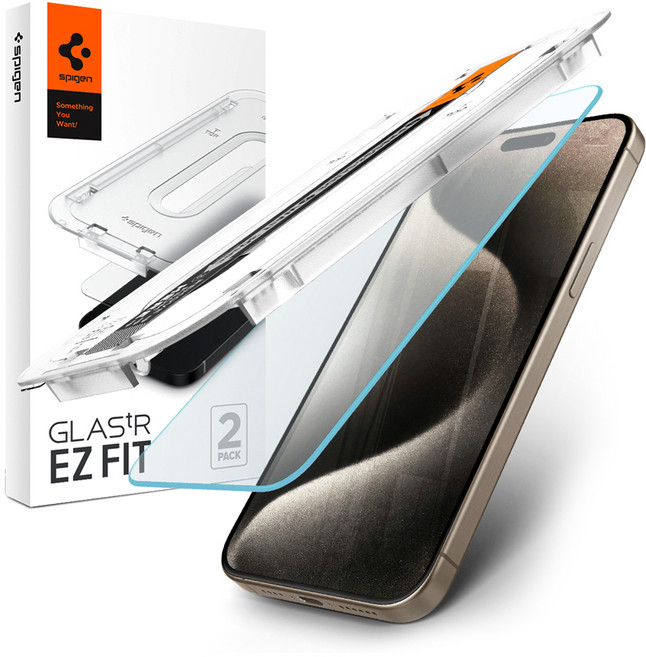 슈피겐 블루라이트 차단 강화유리 글라스tR 이지핏 휴대폰 액정보호필름 2p 세트, 1세트