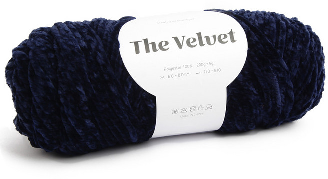 브랜드얀 더벨벳 뜨개실, 16 네이비, 1개