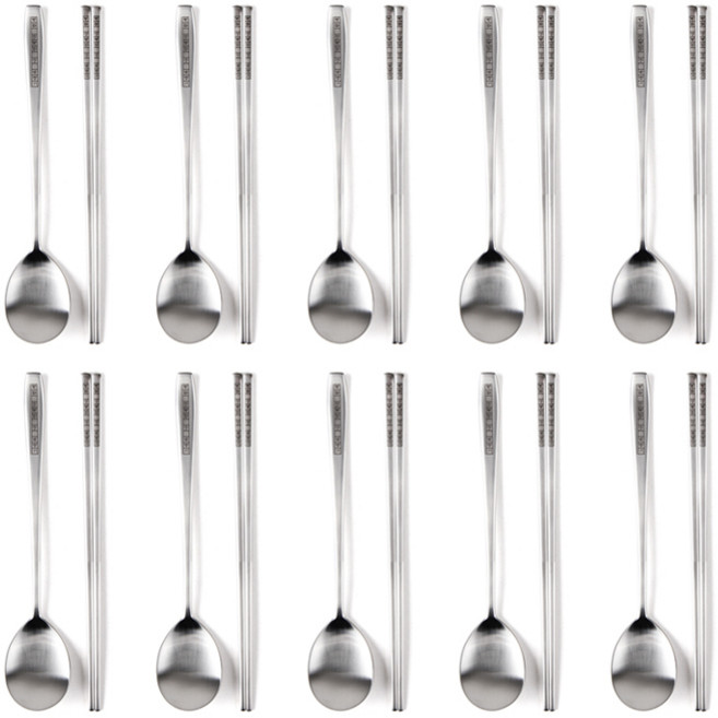 윌리브 국산 304스텐 캘리 수저, 그대와나, 숟가락 + 젓가락, 10세트