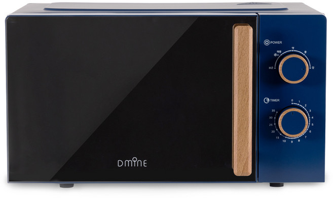 디마인 레트로 우드 핸들 전자레인지 다이얼식 20L, MW20WDBL
