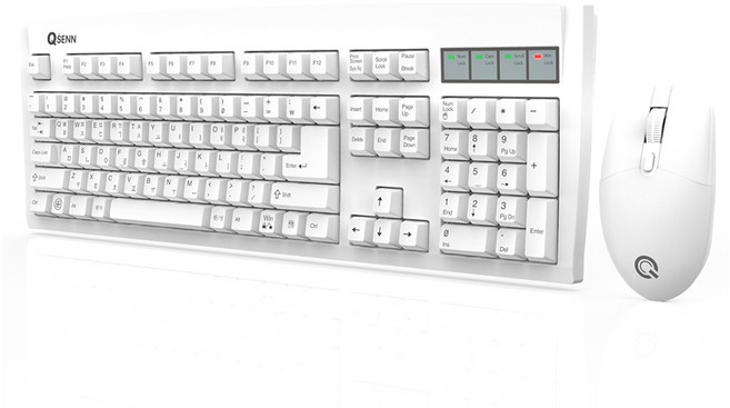 큐센 무선 키보드 마우스 세트, 일반형, MK350, 화이트