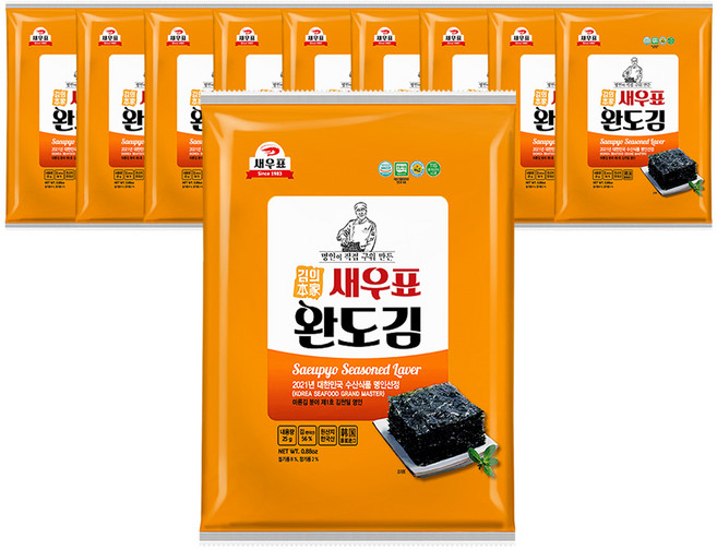 새우표 완도 오리지널 전장김, 25g, 10개