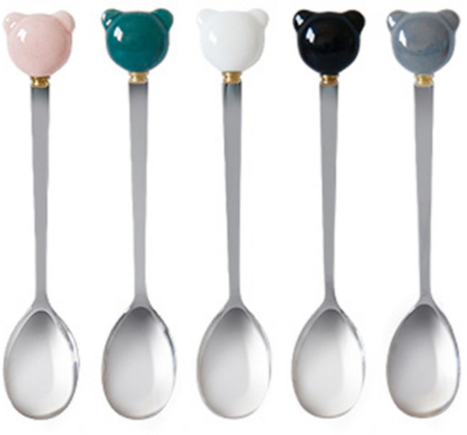 바네 곰돌이 스텐 티스푼 세트, 1세트, 티스푼 5종