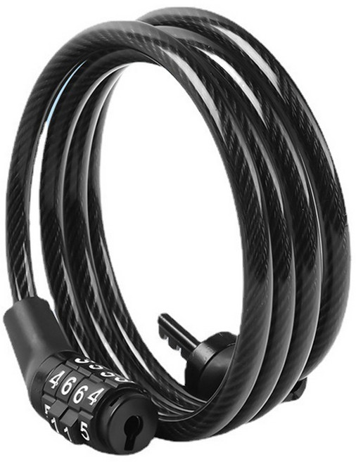 닥터바이크 튼튼 4단 번호키 자전거 자물쇠 SGA-0611, 블랙, 1개