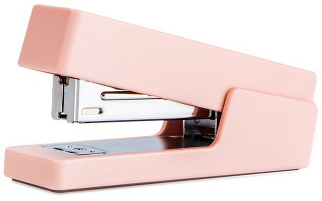 델리 누사인 베이직 파스텔 스테이플러, 핑크, 1개