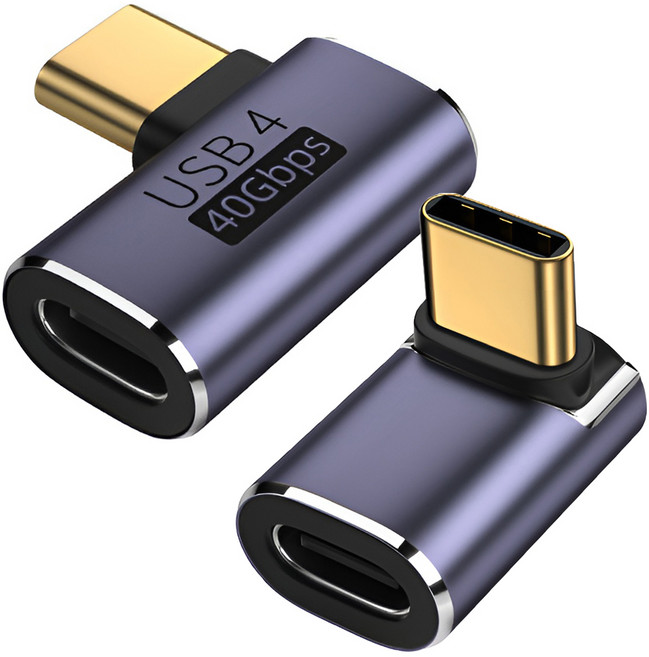 호후 CTOC 직각 게임 연결 스팀덱 노트북 A형 + C형 C타입 젠더 세트, 블루그레이, 1개, 19.2mm