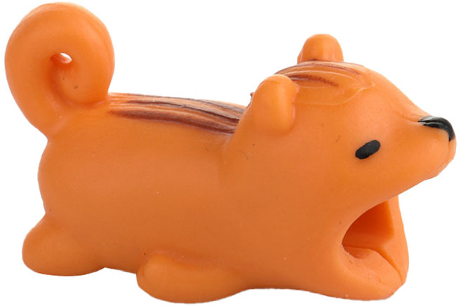 써뉴즈 동물 휴대폰 충전기 헤드 보호캡, 다람쥐, 1개