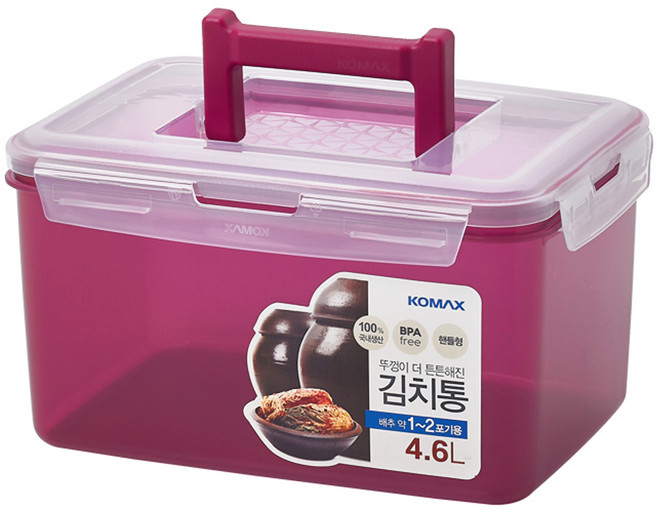 코멕스 김치통 마젠타, 4.6L, 1개