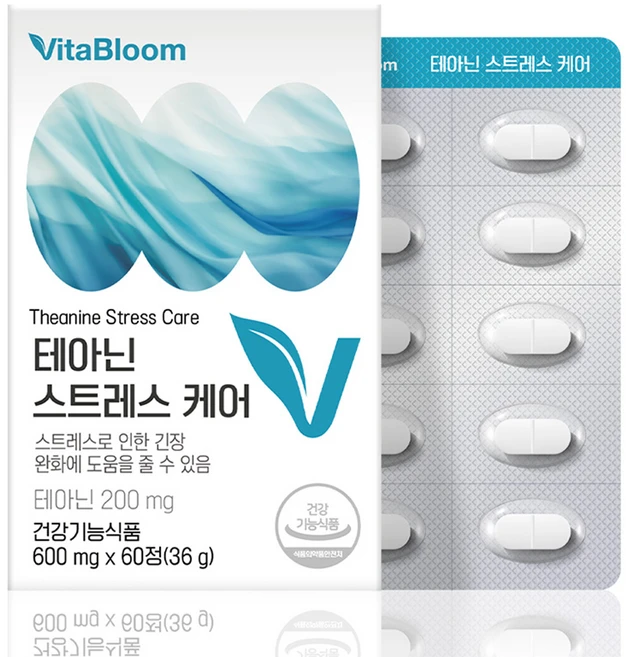 비타블룸 테아닌 스트레스 케어 36g, 60정, 1개 - 쿠팡