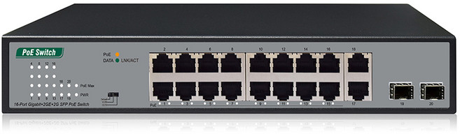 NEXTU POE 16埠 Gigabit 緊湊型交換器集線器 185W, NEXT-POE3020SFP