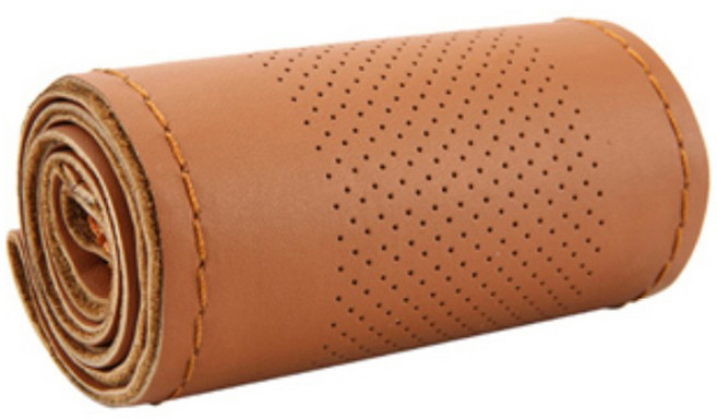 오토크루 소가죽 수작업 바느질 DIY 핸들커버 센터타공, 커피