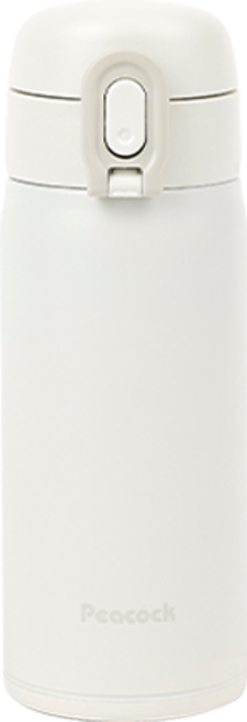 PEACOCK 피코크 원터치 보온보냉 텀블러, 화이트, 350ml, 1개