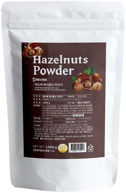 베오베 헤이즐넛 파우더, 1kg, 1개입, 1개