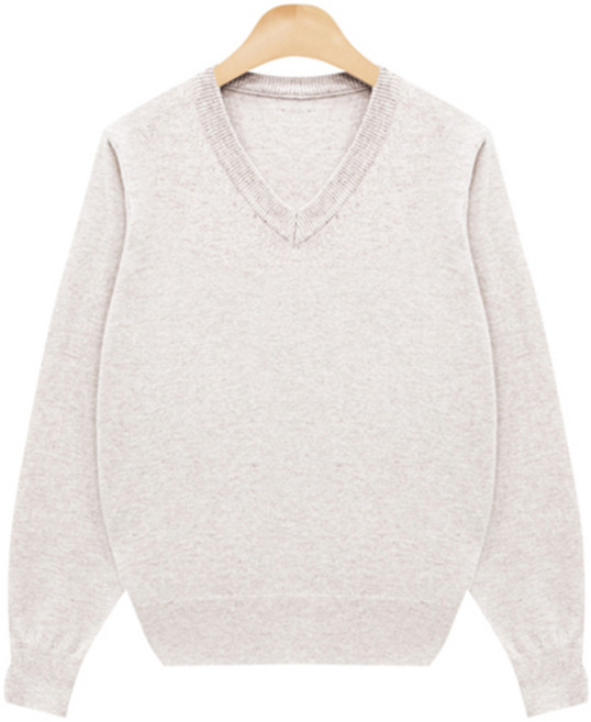 KUZY 여성용 캐시미어 울 베이직 심플 브이넥 니트