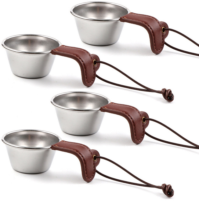 브리즈문 시에라 미니컵 4p + 전용 파우치 + 가죽홀더 4p 세트, 1개