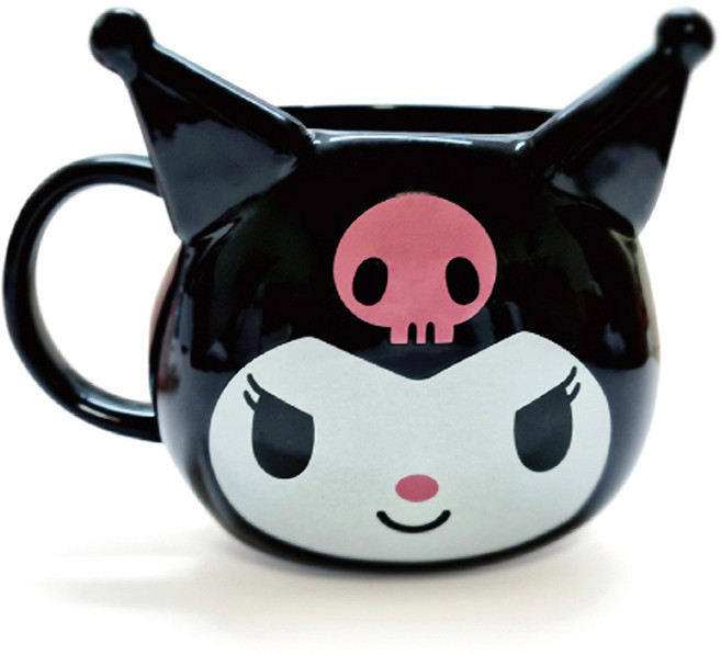 Skater 三麗鷗大臉造型馬克杯 390ml CHMGD4, 黑色酷洛米, 1個