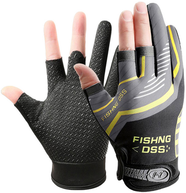실버캐스트 3컷 낚시장갑 양손착용 세트, 그레이, 1세트
