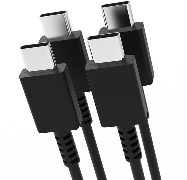 더블디 C to C PD 고속충전 케이블 45W, 120cm, 블랙, 3개