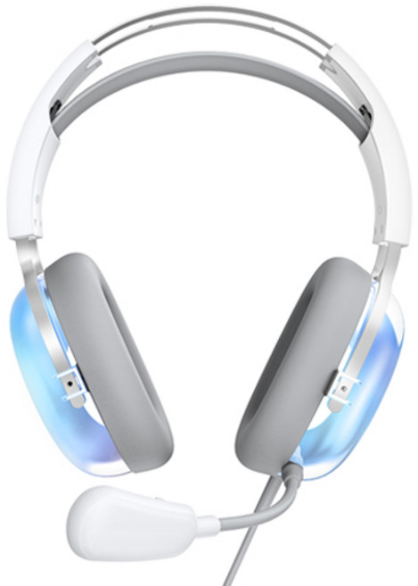 아이리버 가상7.1채널 노이즈캔슬링 ENC마이크 아이스블루LED USB 게이밍 헤드셋, 실버, EQwear-G30H Mirror