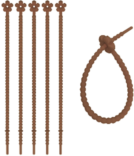 꽃모양 실리콘 케이블 정리 타이, 5개, 24