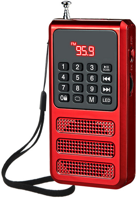 코비 휴대용 블루투스 효도 라디오, HYO100, 레드