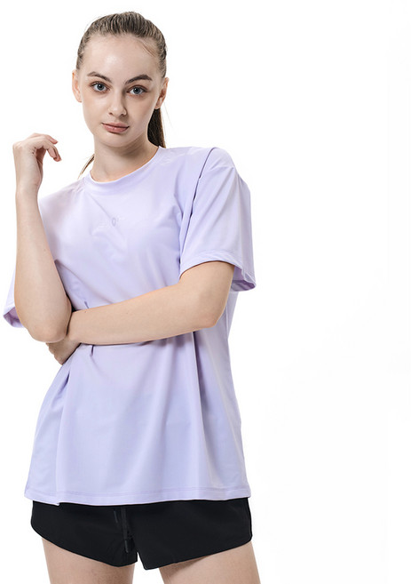 FLOW 오버핏 반팔 래쉬가드 비치웨어, 바이올렛