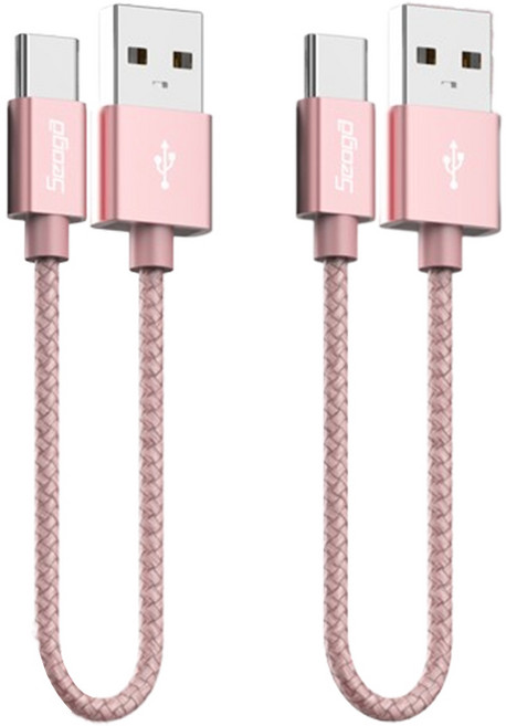 서가 메탈 C타입 고속충전 케이블, 핑크, 2개, 30cm