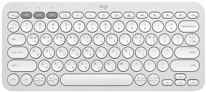 로지텍 무선 텐키리스 키보드, 도브화이트, K380S, 제조사축