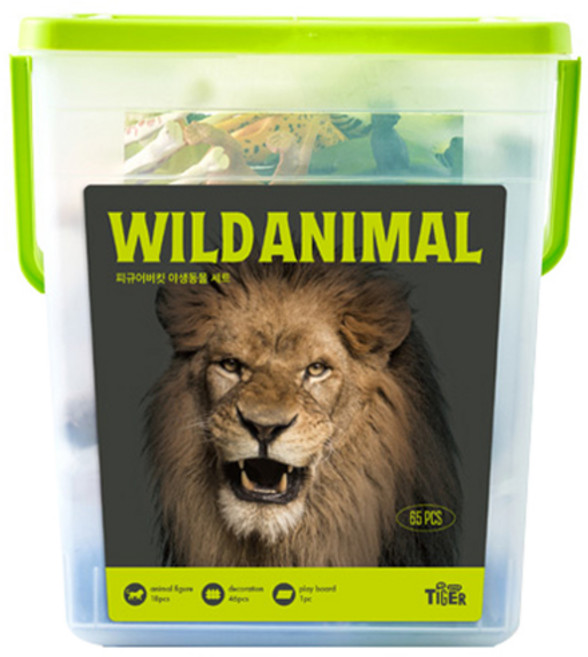 마이리틀타이거 피규어 버킷 야생동물 세트 65p, 1세트