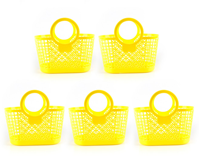 유니아트 시장바구니 5p, 노랑, 1세트
