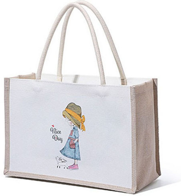 버블리데이 귀여운 소녀 캔버스 숄더 에코백